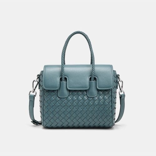 High quality braided leather women's handbag