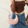 Half-moon trendy leather women's handbag