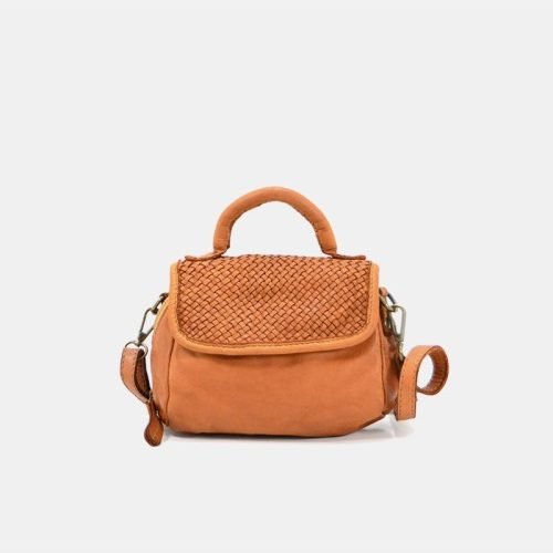 Vintage woven leather women's handbag