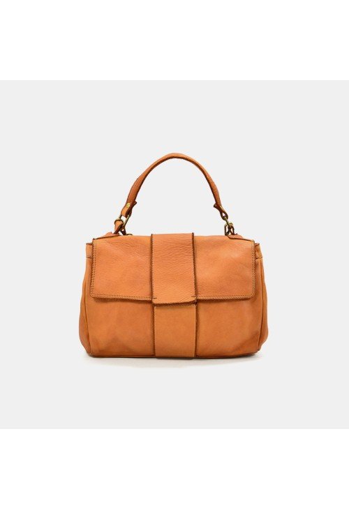 HB34-1-500x731-1 Brown leather flap women's handbag