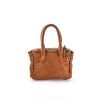 Braided leather double handle women's handbag