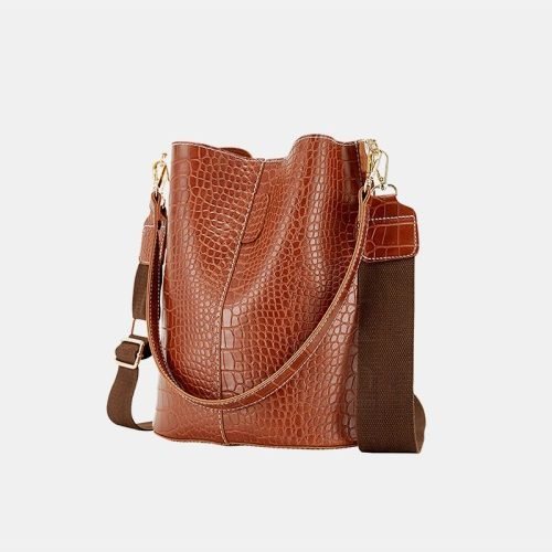 Crocodile pattern leather waterproof casual bag