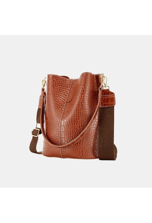 Crocodile pattern leather waterproof casual bag