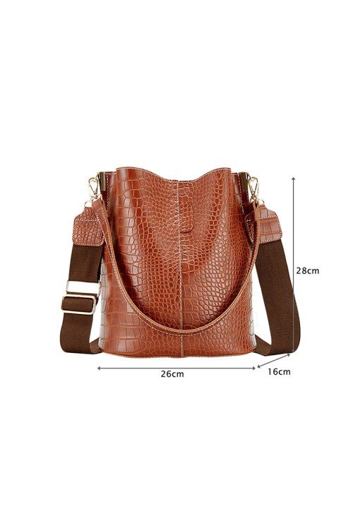 Crocodile pattern leather waterproof casual bag