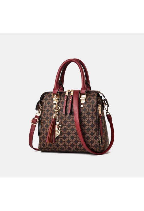 Fashion quilted plaid leather women's casual bag