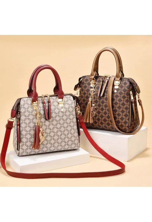 Fashion quilted plaid leather women's casual bag