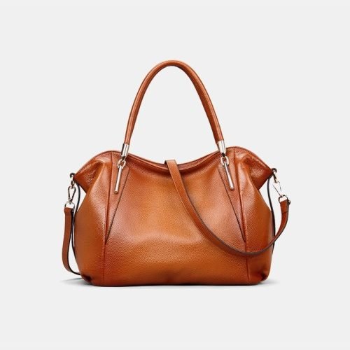 Retro large capacity leather women's casual bag