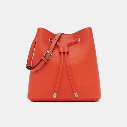 Genuine leather luxury women's bucket casual bag