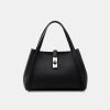 Vintage genuine leather buckle ladies casual bag