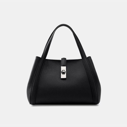 Vintage genuine leather buckle ladies casual bag