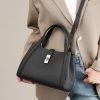 Vintage genuine leather buckle ladies casual bag