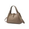 Vintage genuine leather buckle ladies casual bag