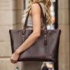 Vintage style leather women's casual bag
