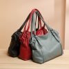Simple leather large capacity women's casual bag