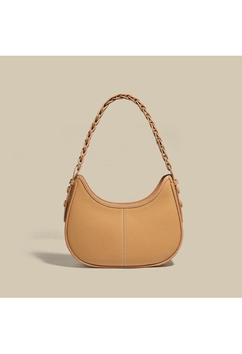 SB02-3-500x731-1 Half-moon textured leather women's shoulder bag