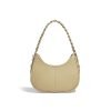 Half-moon textured leather women's shoulder bag