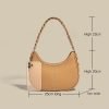 Half-moon textured leather women's shoulder bag