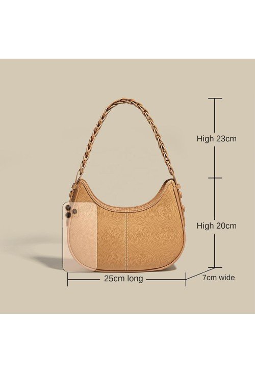 SB02-6-500x731-1 Half-moon textured leather women's shoulder bag