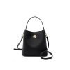 Luxurious bucket leather women's shoulder bag
