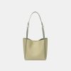 Large capacity bucket leather women's shoulder bag