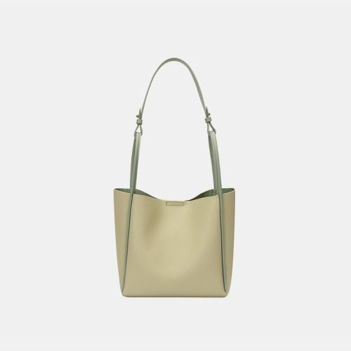 Large capacity bucket leather women's shoulder bag