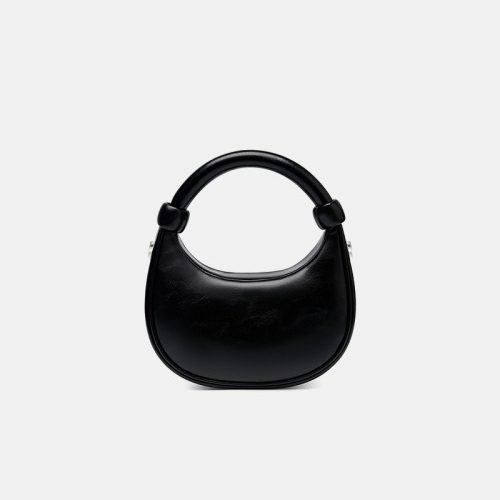 Exquisite half moon leather women's shoulder bag
