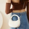 Exquisite half moon leather women's shoulder bag