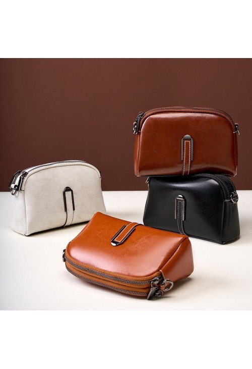 SB28-4-500x731-1 Waxed leather zipper women's shoulder bag