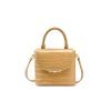 Women's crocodile textured leather shoulder bag