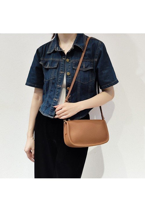SB33-2-500x731-1 Pebbled leather women's shoulder bag