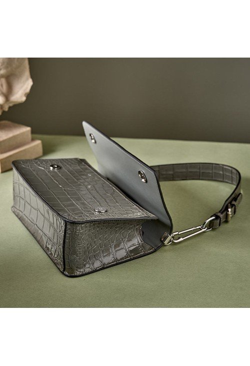 SB35-3-500x731-1 High quality crocodile textured leather women's shoulder bag