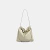 Classic chain pleated leather women's shoulder bag