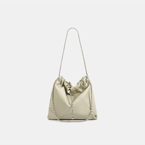 Classic chain pleated leather women's shoulder bag