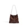 Classic chain pleated leather women's shoulder bag