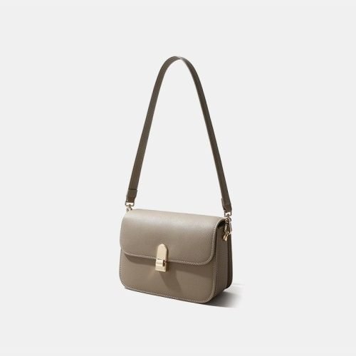High quality small square leather women's shoulder bag