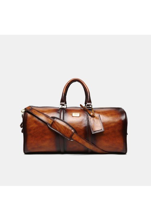 TB07-1-500x731-1 Tan hand-painted leather large-capacity travel bag