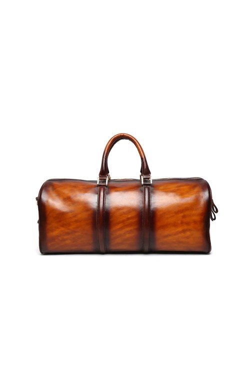 TB07-2-500x731-1 Tan hand-painted leather large-capacity travel bag