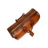 Tan hand-painted leather large-capacity travel bag