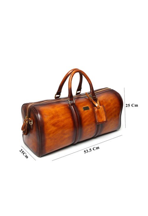 TB07-6-500x731-1 Tan hand-painted leather large-capacity travel bag