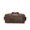 Vintage dark brown portable leather travel bag