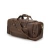 Vintage dark brown portable leather travel bag
