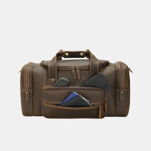 Wear-resistant and waterproof leather travel bag