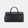 Black waterproof leather large capacity travel bag