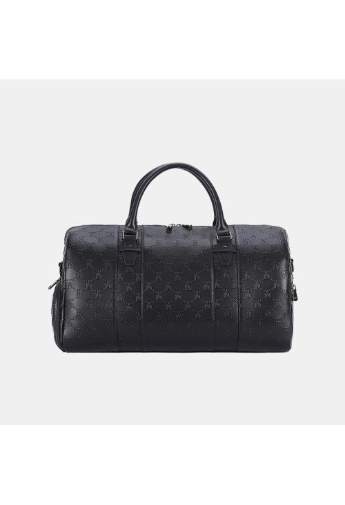 Black waterproof leather large capacity travel bag