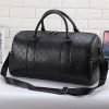Black waterproof leather large capacity travel bag