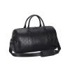 Black waterproof leather large capacity travel bag