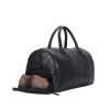 Black waterproof leather large capacity travel bag