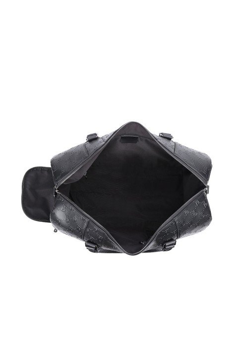 Black waterproof leather large capacity travel bag