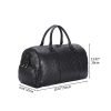 Black waterproof leather large capacity travel bag