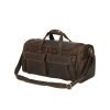 Brown soft leather large capacity travel bag